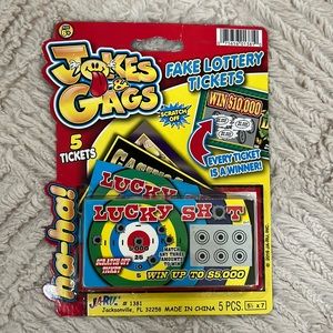 Fake Lottery Ticket Scratch Tickets (5 Tickets) Prank Gag Winning Tickets